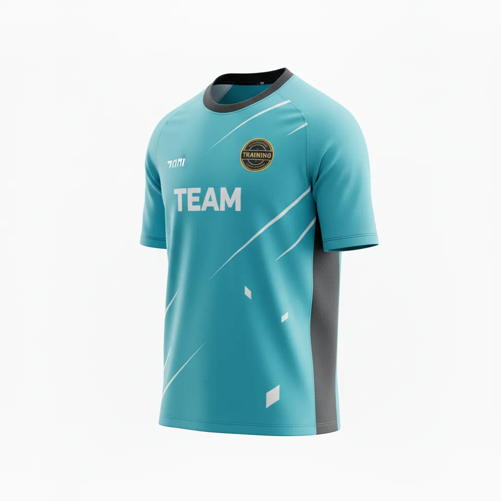 Custom Soccer Short Sleeve Training Shirt - White - Training Jersey Aqua Minimalist - Front View - HAMCO Sports Inc.