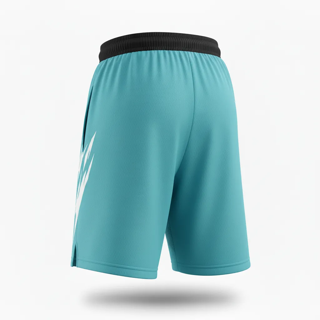 Custom Soccer Training Shorts - White - Training Shorts Aqua Minimalist - Back View - HAMCO Sports Inc.