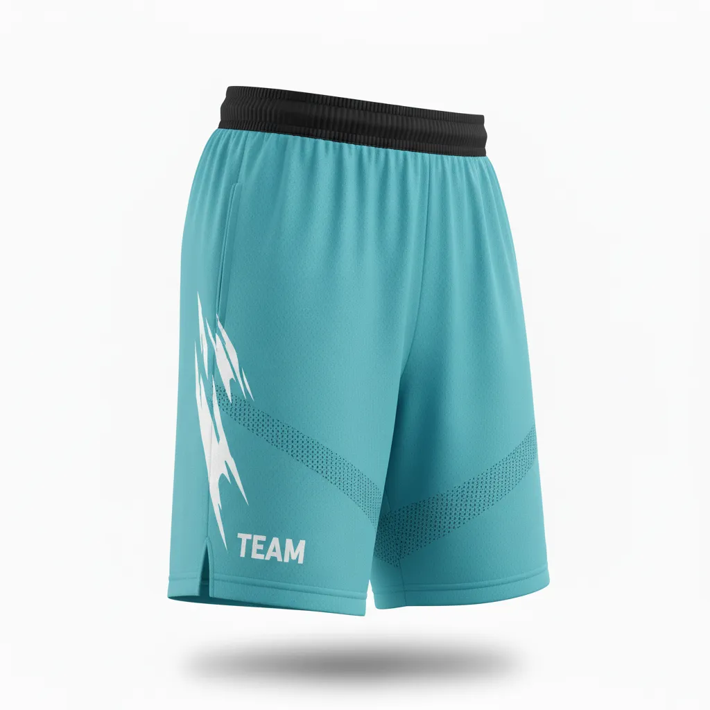 Custom Soccer Training Shorts - White - Training Shorts Aqua Minimalist - Front View - HAMCO Sports Inc.