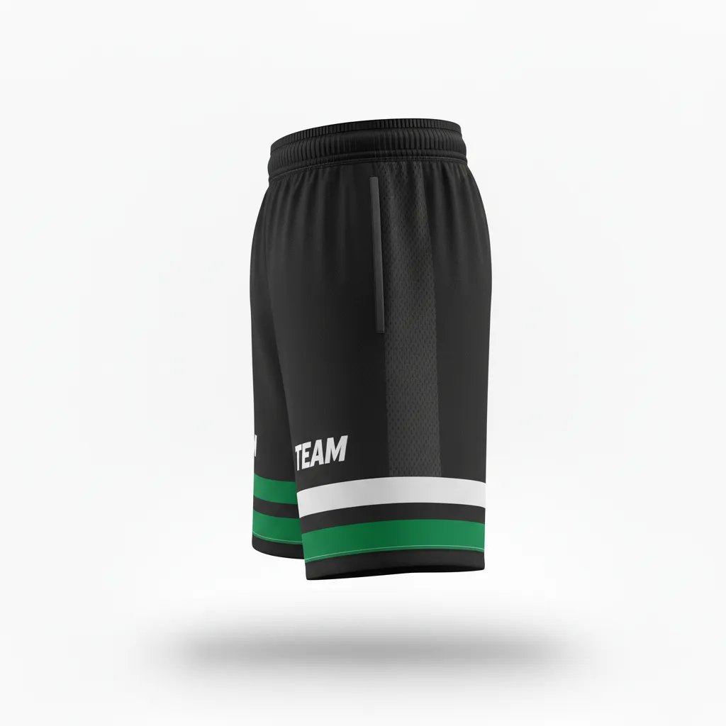 Custom Soccer Training Shorts - Black, Grey - Training Shorts Gradient - Side View - HAMCO Sports Inc.