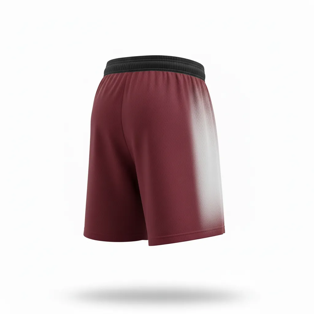Custom Soccer Training Shorts - Burgundy, White - Training Shorts Gradient - Back View - HAMCO Sports Inc.