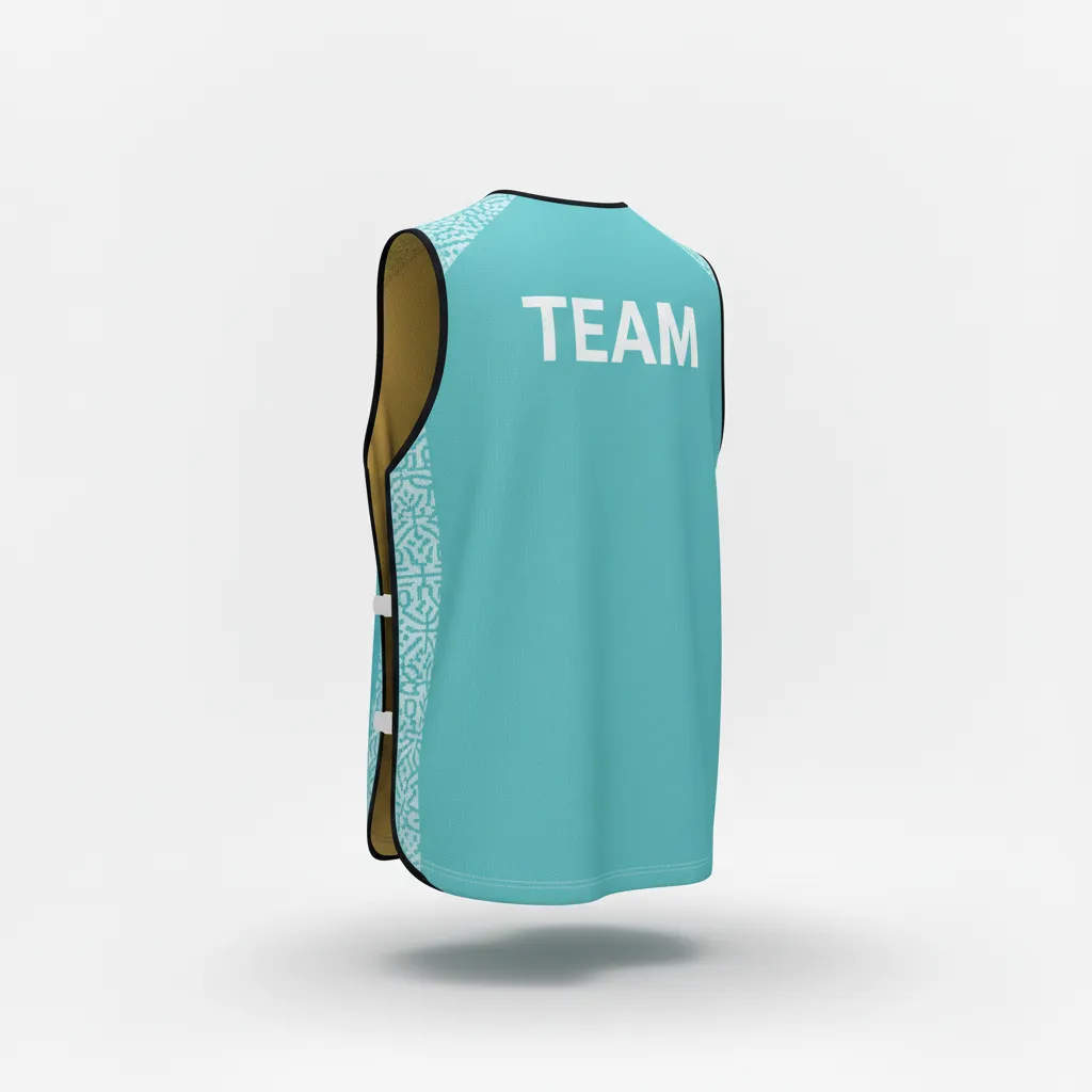 Custom Soccer Warmup Bib - White - Training Bib Aqua Minimalist - Back View - HAMCO Sports Inc.