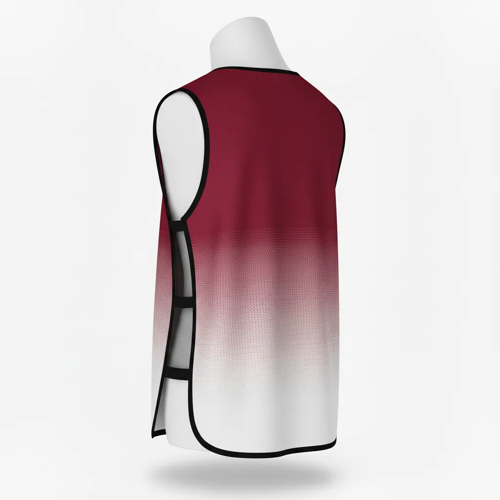 Custom Soccer Warmup Bib - Burgundy, White - Training Bib Gradient - Back View - HAMCO Sports Inc.