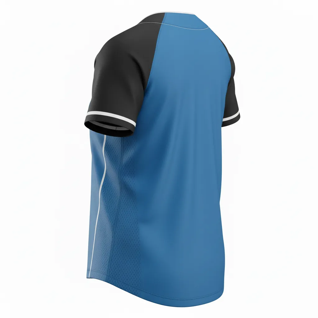 Custom Softball 2 Button Softball Jersey - Custom Design - Columbiablackwhite - Back View - HAMCO Sports Inc.