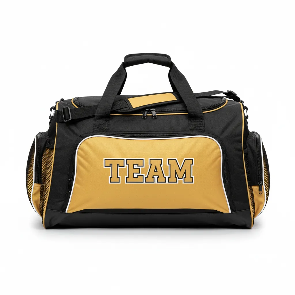 Custom Softball Backpack - Custom Design - Blackgoldwhite - Front View - HAMCO Sports Inc.