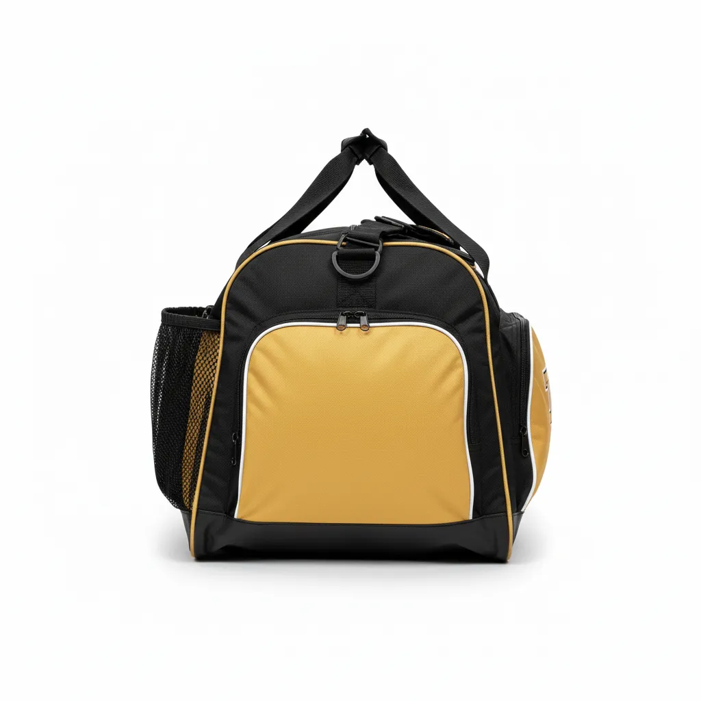 Custom Softball Backpack - Custom Design - Blackgoldwhite - Side View - HAMCO Sports Inc.