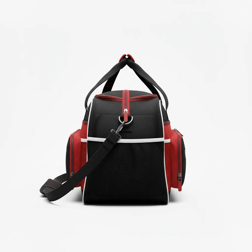 Custom Softball Backpack - Custom Design - Blacksilverwhite - Side View - HAMCO Sports Inc.