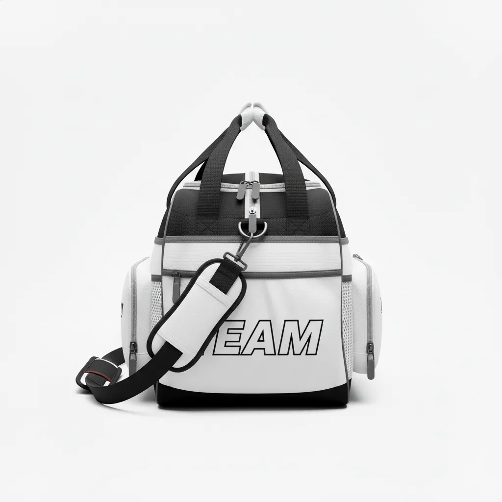 Custom Softball Backpack - Custom Design - Blackwhitegrey - Front View - HAMCO Sports Inc.