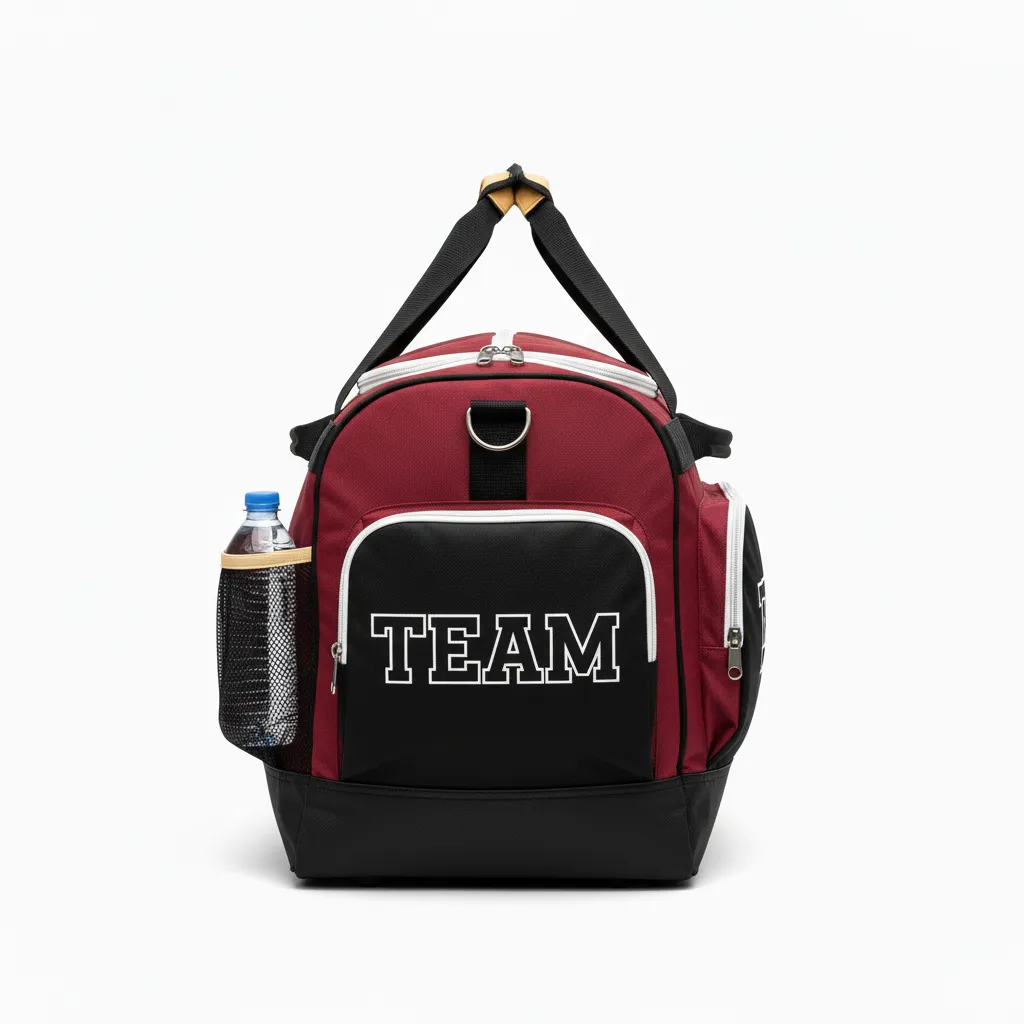 Custom Softball Backpack - Custom Design - Cardinalblackwhite - Side View - HAMCO Sports Inc.