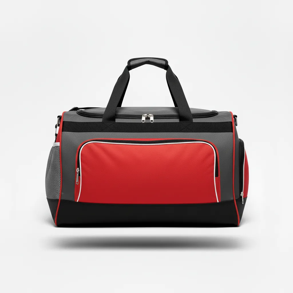 Custom Softball Backpack - Custom Design - Charcoalredwhite - Back View - HAMCO Sports Inc.