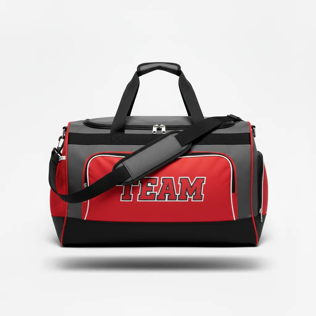 Custom Softball Backpack - Custom Design - Charcoalredwhite - Front View - HAMCO Sports Inc.