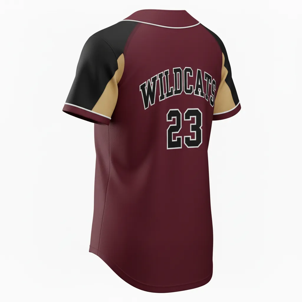 Custom Softball Full Button Softball Jersey - Custom Design - Cardinalblackwhite - Back View - HAMCO Sports Inc.