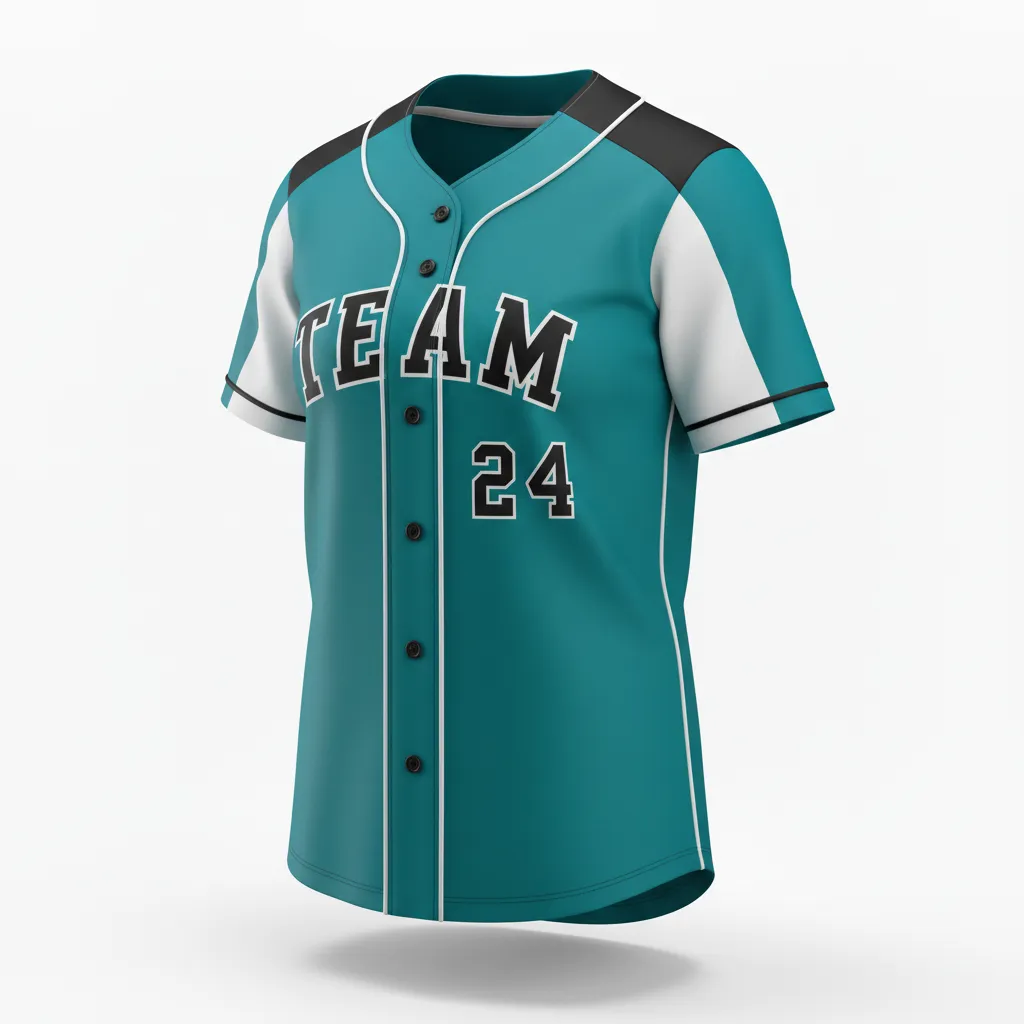 Custom Softball Full Button Softball Jersey - Custom Design - Columbiablackwhite - Front View - HAMCO Sports Inc.