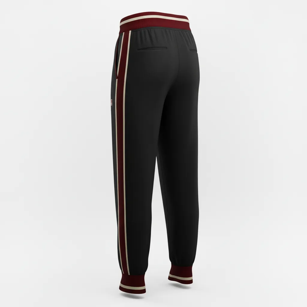Custom Softball Jogger Pant - Custom Design - Blackredwhite - Back View - HAMCO Sports Inc.