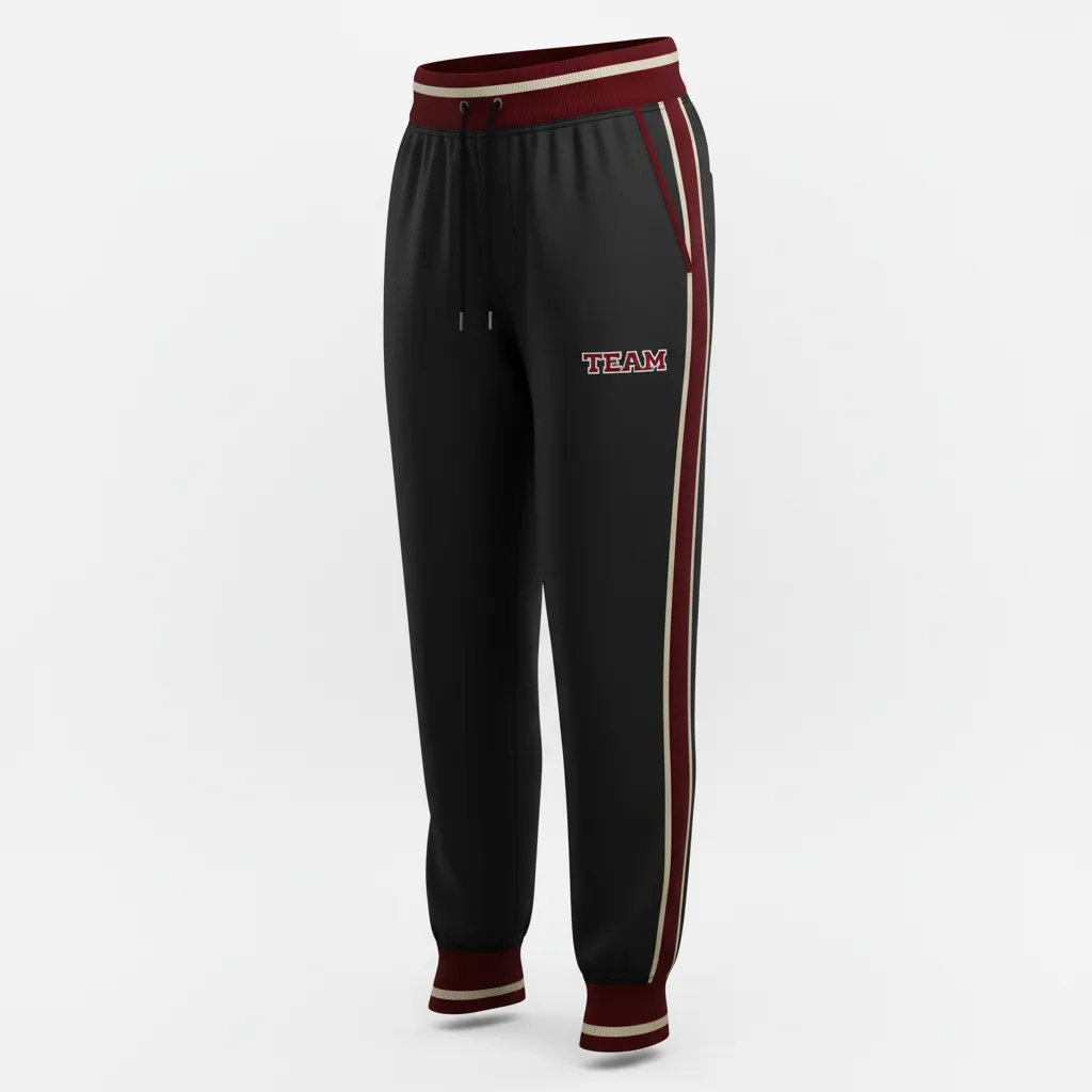 Custom Softball Jogger Pant - Custom Design - Blackredwhite - Front View - HAMCO Sports Inc.