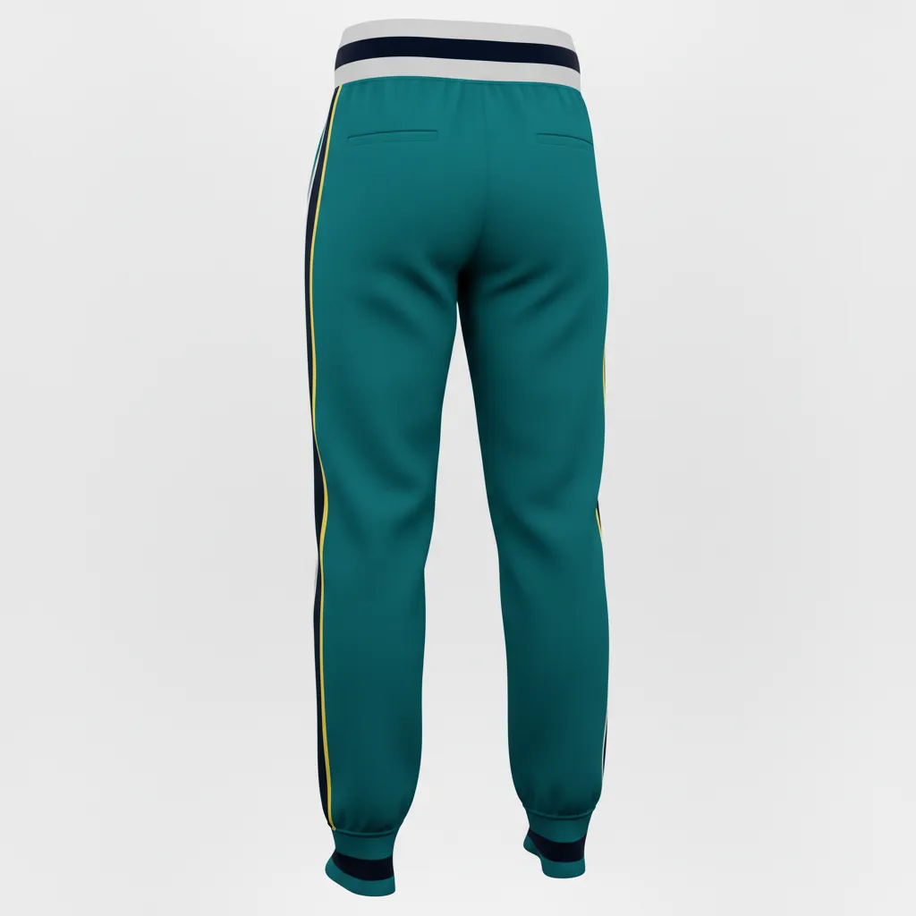 Custom Softball Jogger Pant - Custom Design - Columbiablackwhite - Back View - HAMCO Sports Inc.