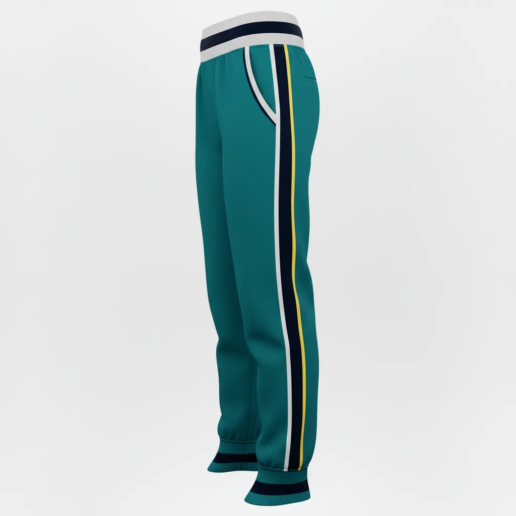 Custom Softball Jogger Pant - Custom Design - Columbiablackwhite - Side View - HAMCO Sports Inc.