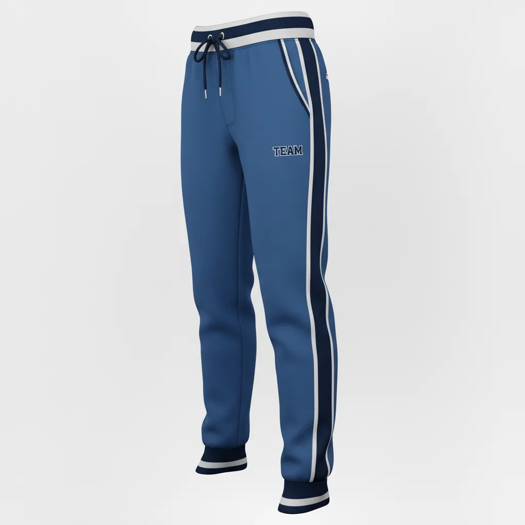 Custom Softball Jogger Pant - Custom Design - Columbianavywhite - Front View - HAMCO Sports Inc.