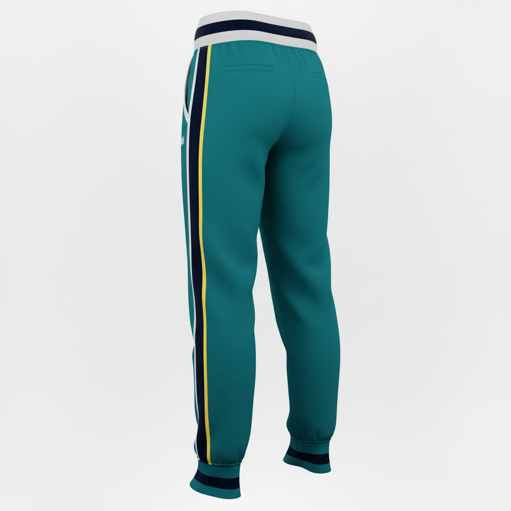 Custom Softball Jogger Pant - Custom Design - Columbiawhitenavy - Back View - HAMCO Sports Inc.