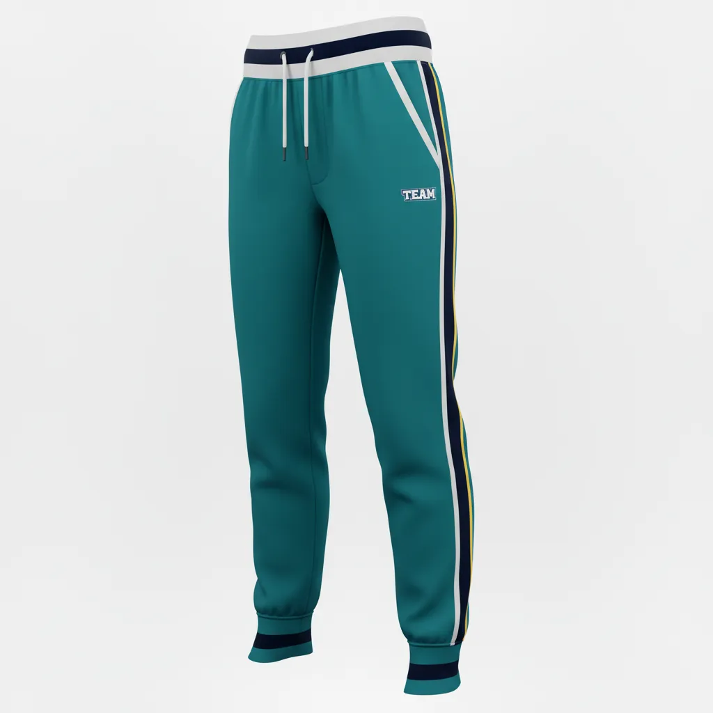 Custom Softball Jogger Pant - Custom Design - Columbiawhitenavy - Front View - HAMCO Sports Inc.