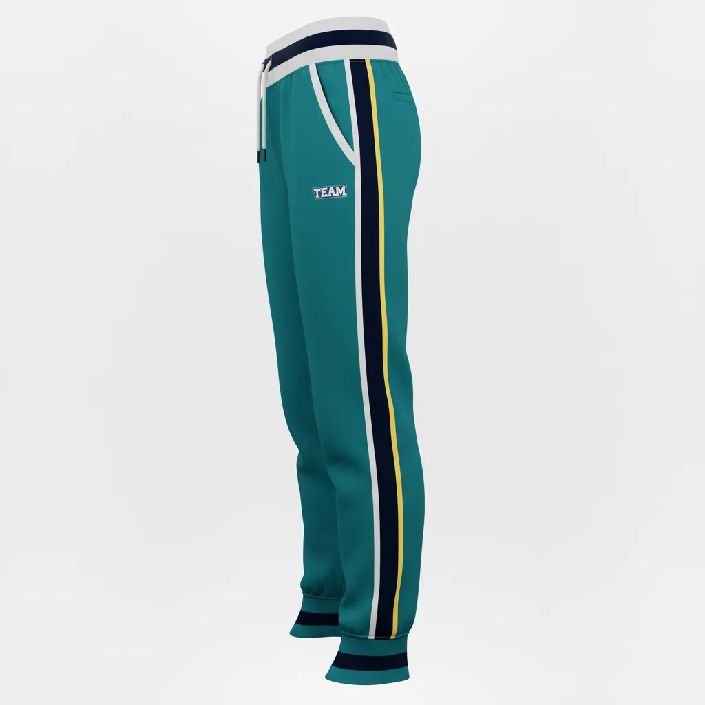 Custom Softball Jogger Pant - Custom Design - Columbiawhitenavy - Side View - HAMCO Sports Inc.