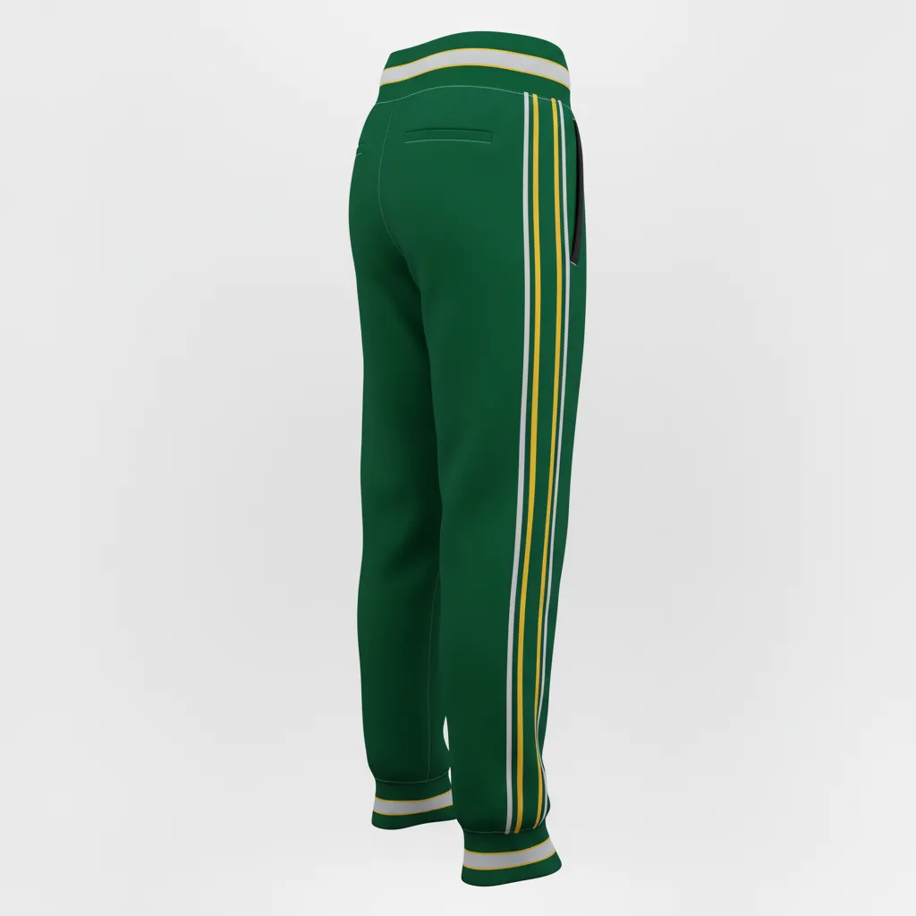 Custom Softball Jogger Pant - Custom Design - Forestblackgold - Back View - HAMCO Sports Inc.