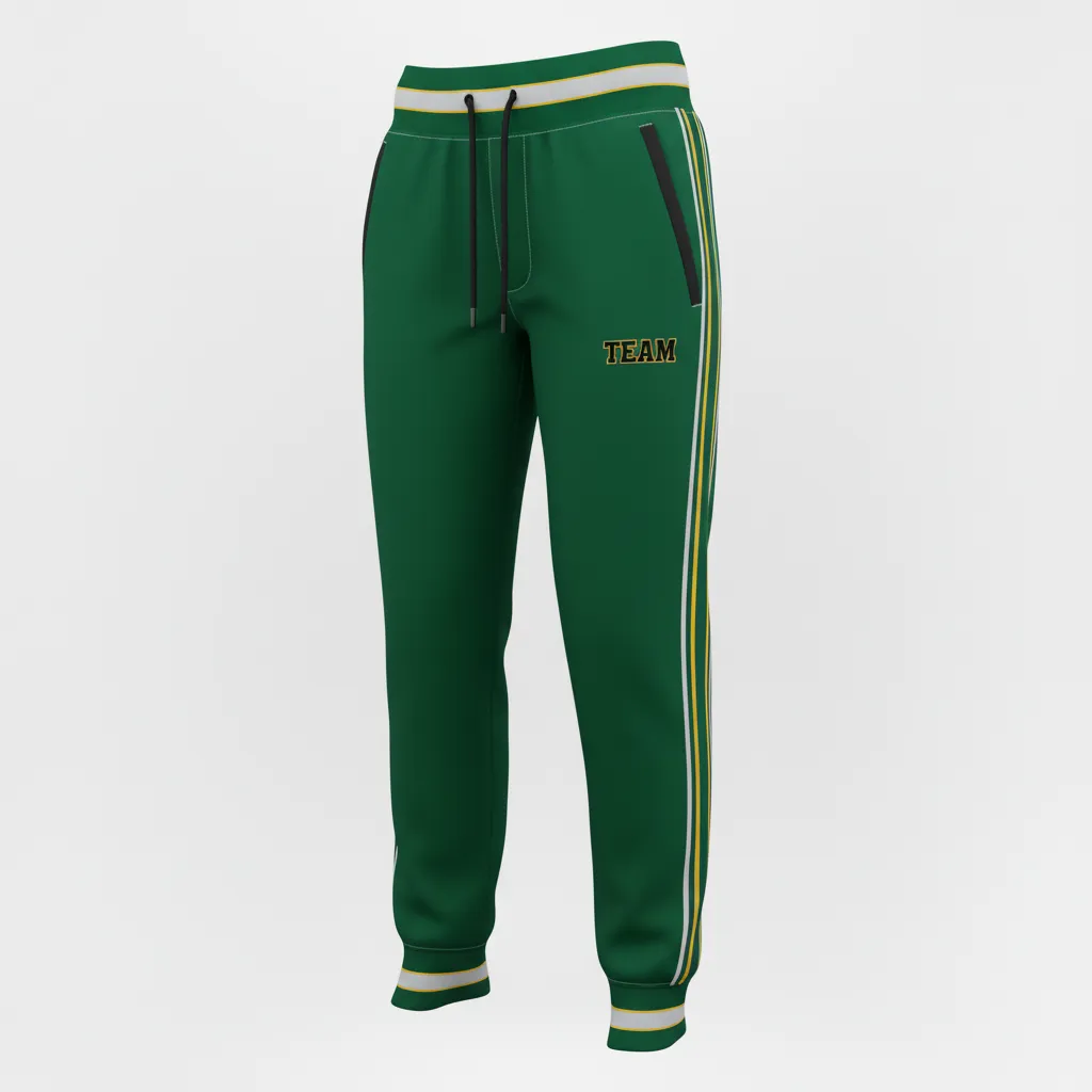 Custom Softball Jogger Pant - Custom Design - Forestblackgold - Front View - HAMCO Sports Inc.