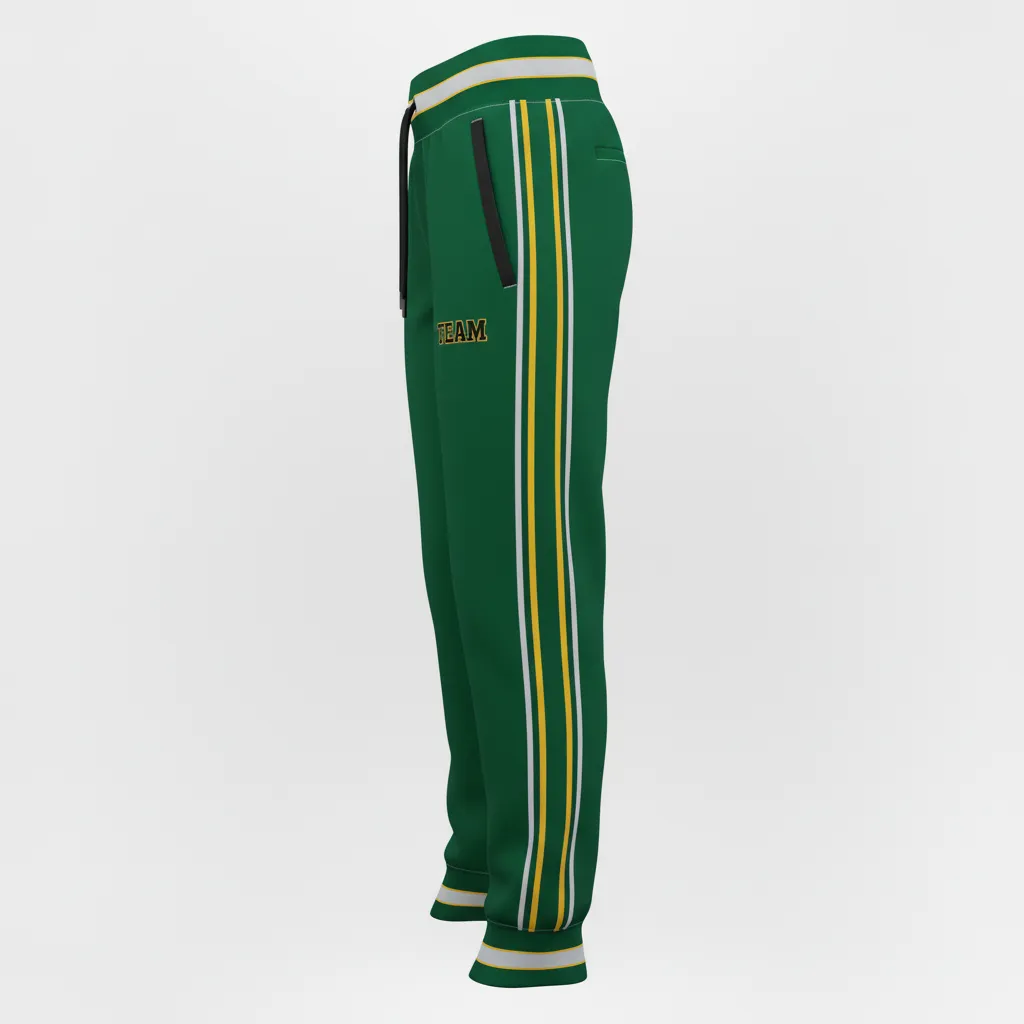 Custom Softball Jogger Pant - Custom Design - Forestblackgold - Side View - HAMCO Sports Inc.