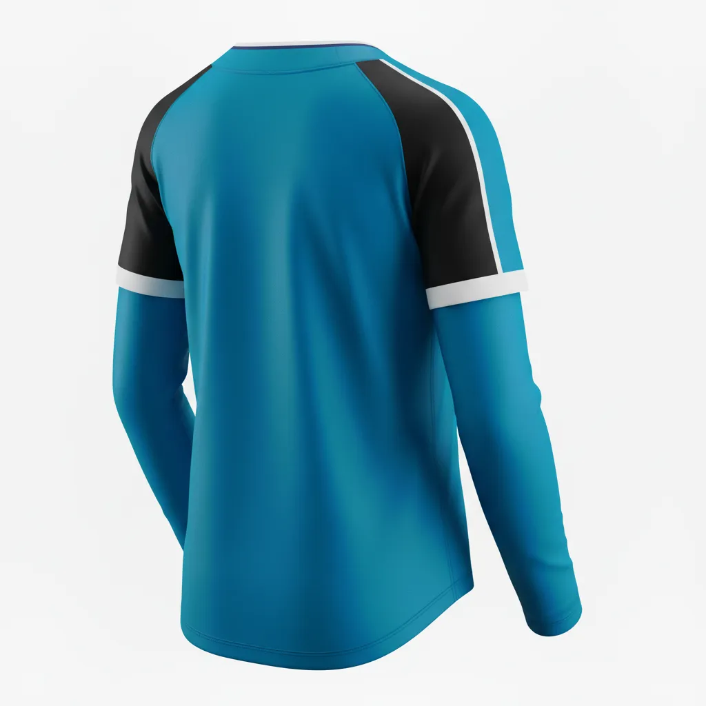 Custom Softball Long Sleeve Jersey - Custom Design - Columbiablackwhite - Back View - HAMCO Sports Inc.