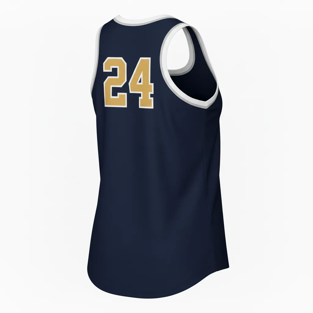 Custom Softball Performance Tank Top - Custom Design - Blackgoldwhite - Back View - HAMCO Sports Inc.