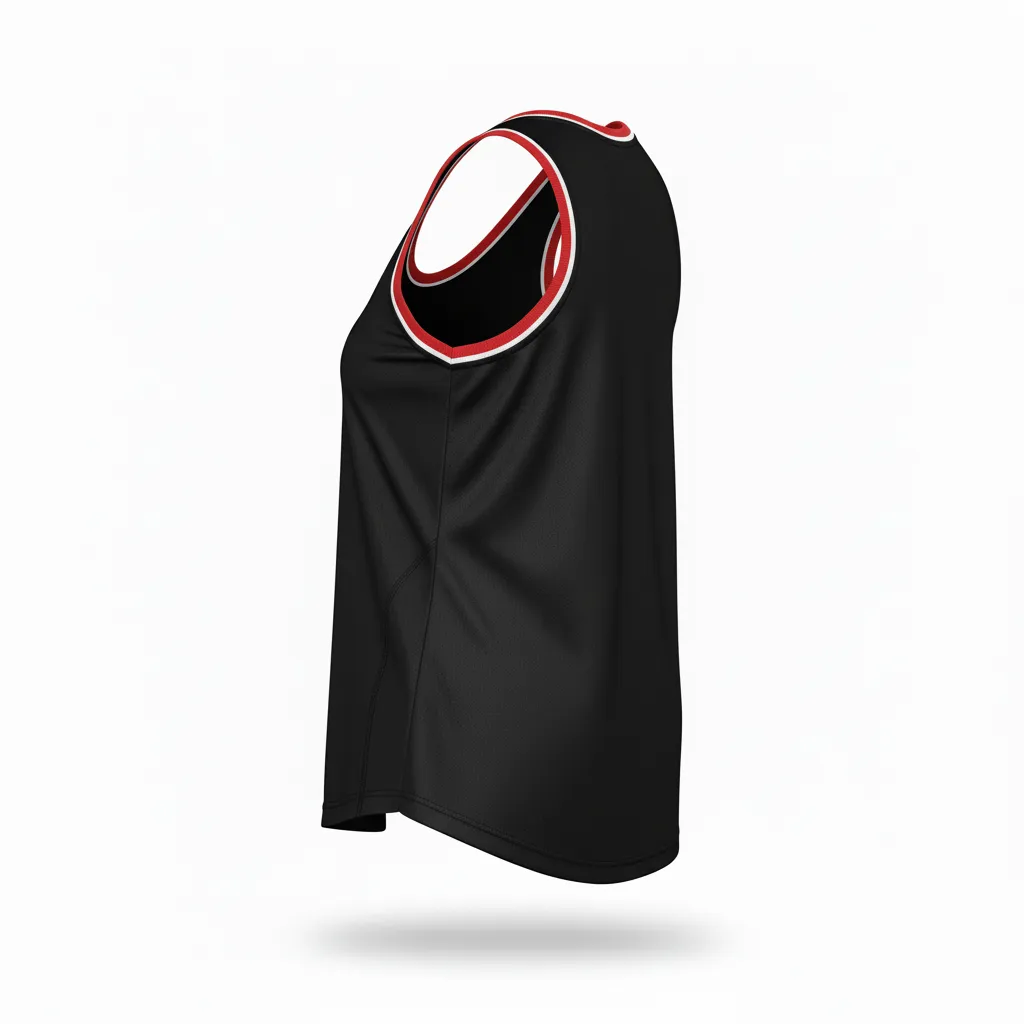 Custom Softball Performance Tank Top - Custom Design - Blackredwhite - Back View - HAMCO Sports Inc.