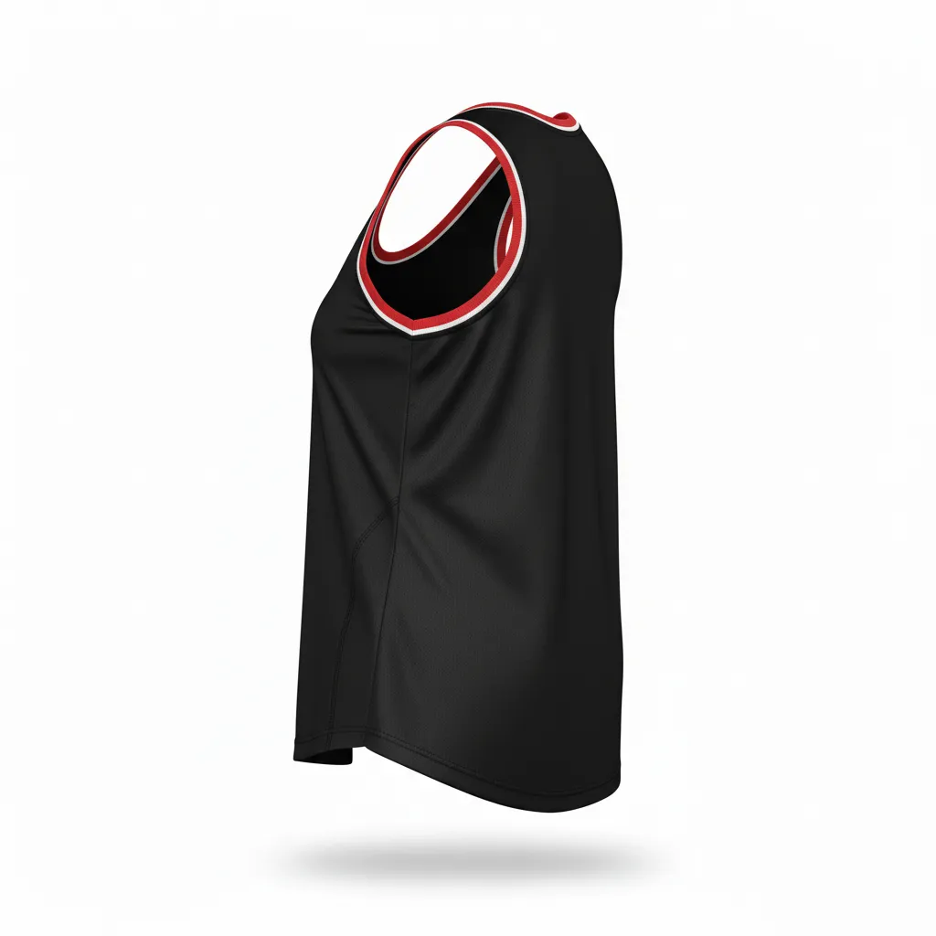 Custom Softball Performance Tank Top - Custom Design - Blackredwhite - Side View - HAMCO Sports Inc.