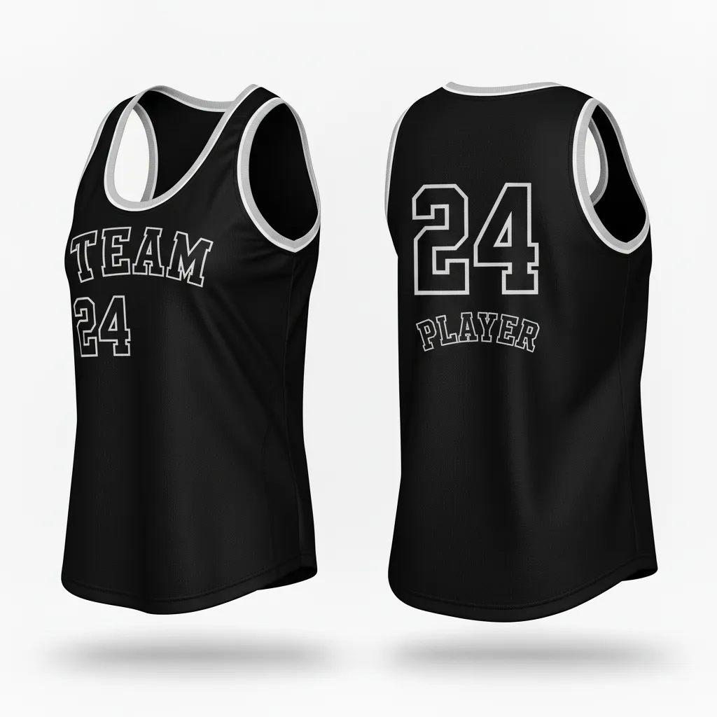 Custom Softball Performance Tank Top - Custom Design - Blackwhitegrey - Back View - HAMCO Sports Inc.