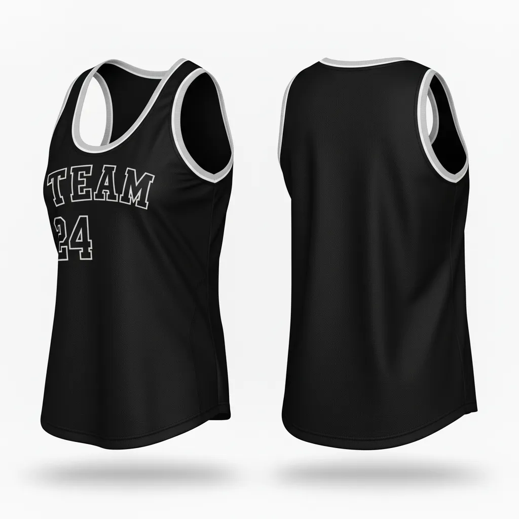 Custom Softball Performance Tank Top - Custom Design - Blackwhitegrey - Front View - HAMCO Sports Inc.