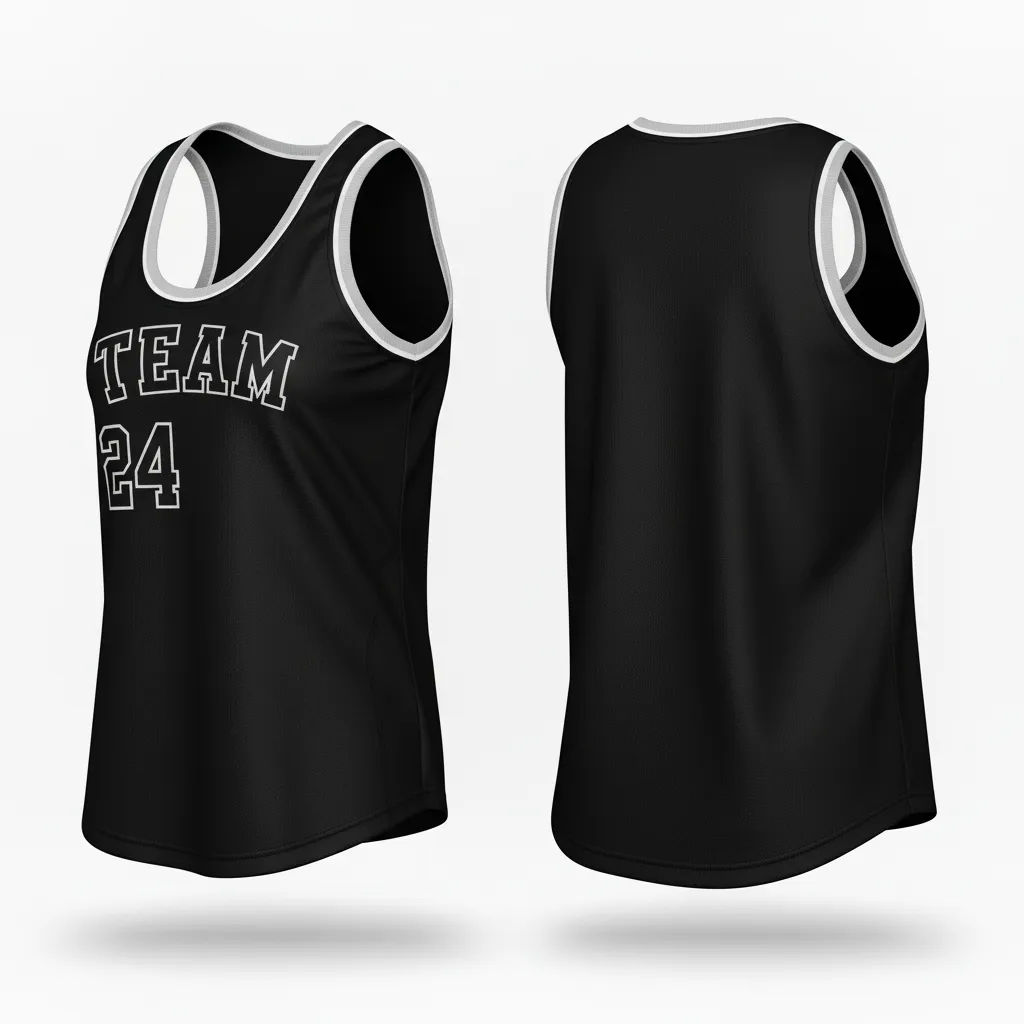 Custom Softball Performance Tank Top - Custom Design - Blackwhitegrey - Side View - HAMCO Sports Inc.