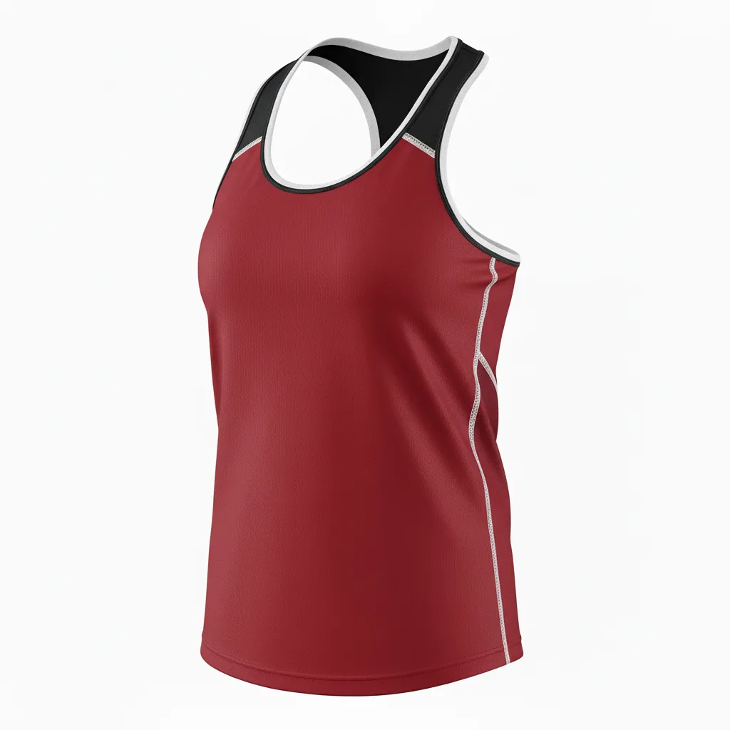 Custom Softball Performance Tank Top - Custom Design - Cardinalblackwhite - Side View - HAMCO Sports Inc.