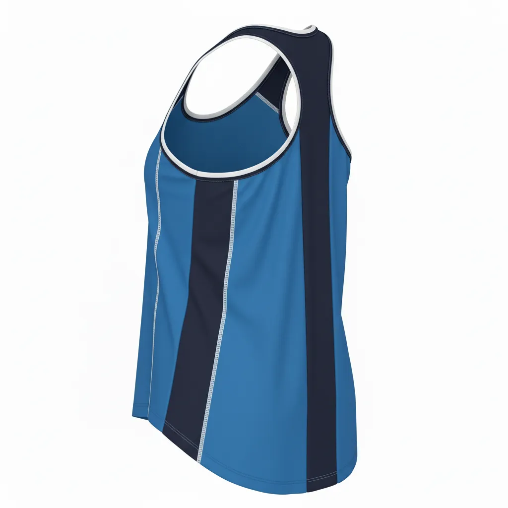 Custom Softball Performance Tank Top - Custom Design - Columbianavywhite - Back View - HAMCO Sports Inc.