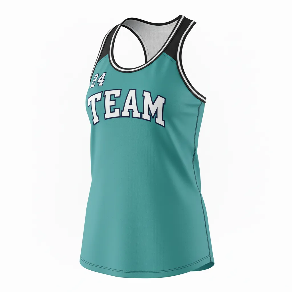 Custom Softball Performance Tank Top - Custom Design - Columbiawhitenavy - Front View - HAMCO Sports Inc.