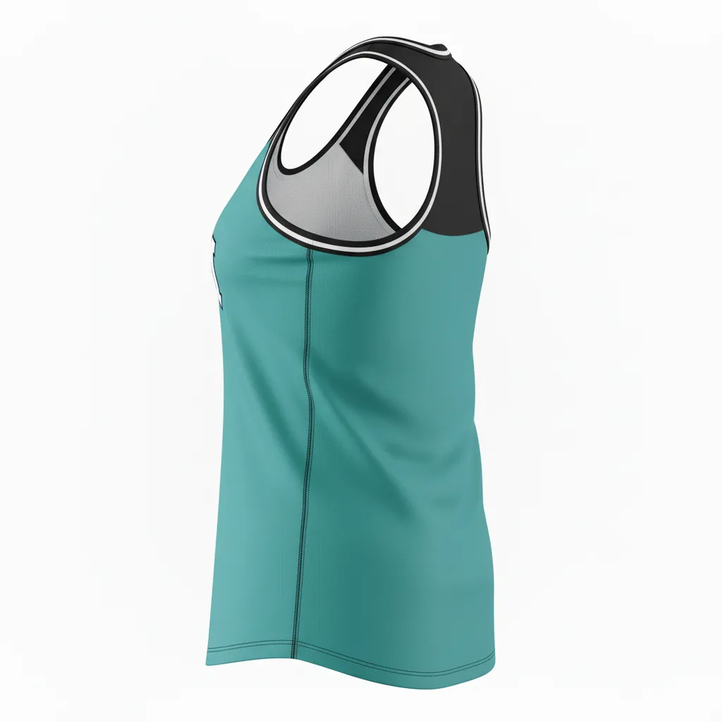 Custom Softball Performance Tank Top - Custom Design - Columbiawhitenavy - Side View - HAMCO Sports Inc.