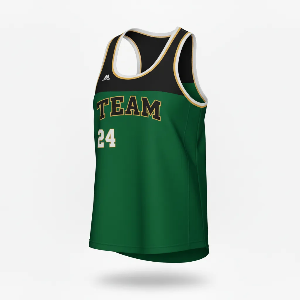 Custom Softball Performance Tank Top - Custom Design - Forestblackgold - Front View - HAMCO Sports Inc.