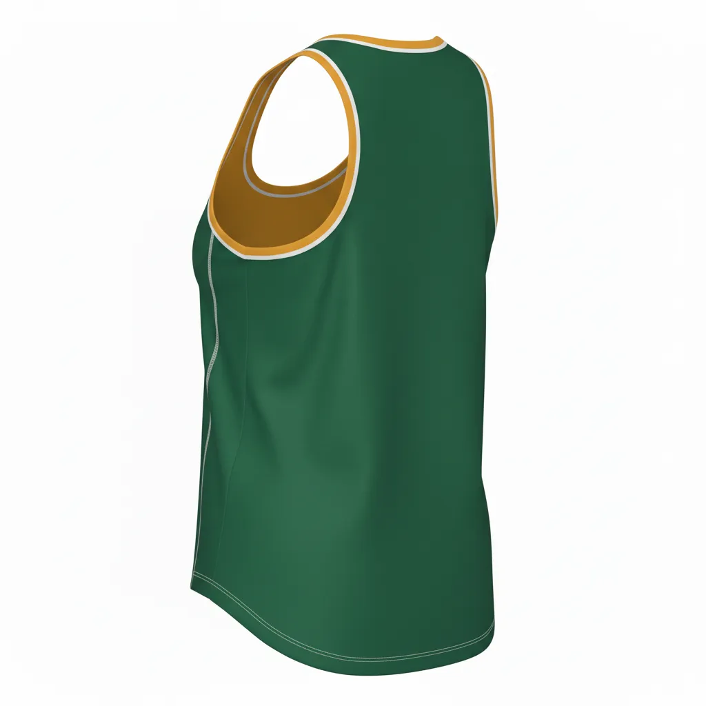 Custom Softball Performance Tank Top - Custom Design - Forestgoldwhite - Back View - HAMCO Sports Inc.
