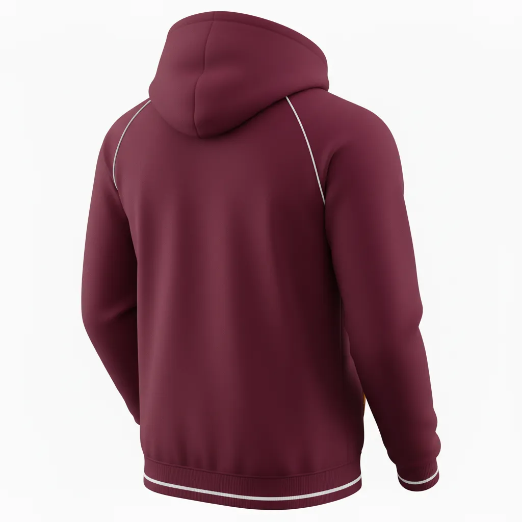 Custom Softball Pullover Hoodie - Custom Design - Burgundygoldwhite - Back View - HAMCO Sports Inc.