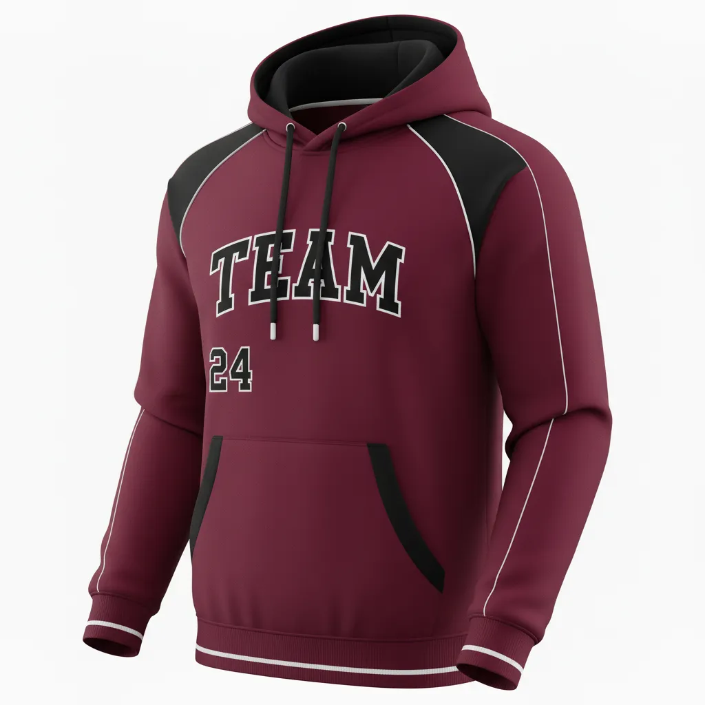 Custom Softball Pullover Hoodie - Custom Design - Cardinalblackwhite - Front View - HAMCO Sports Inc.