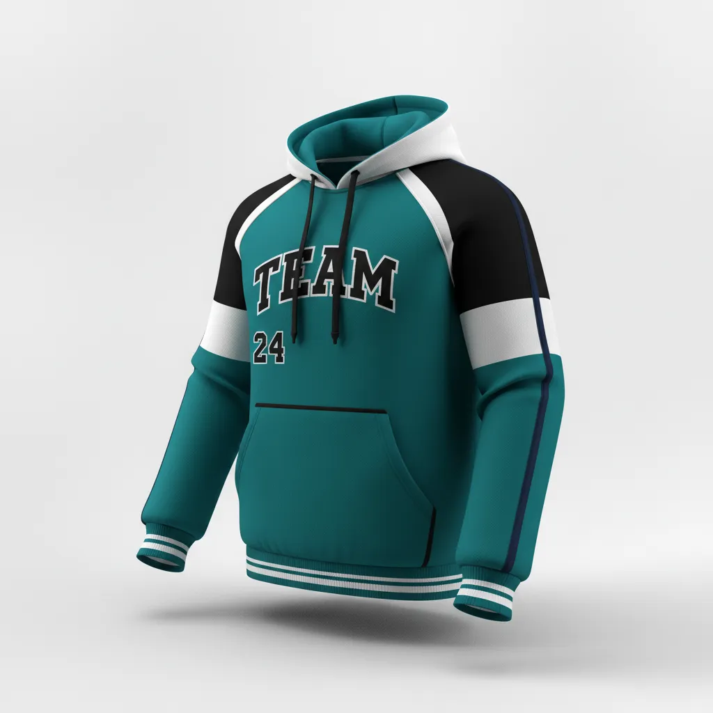 Custom Softball Pullover Hoodie - Custom Design - Columbiablackwhite - Front View - HAMCO Sports Inc.