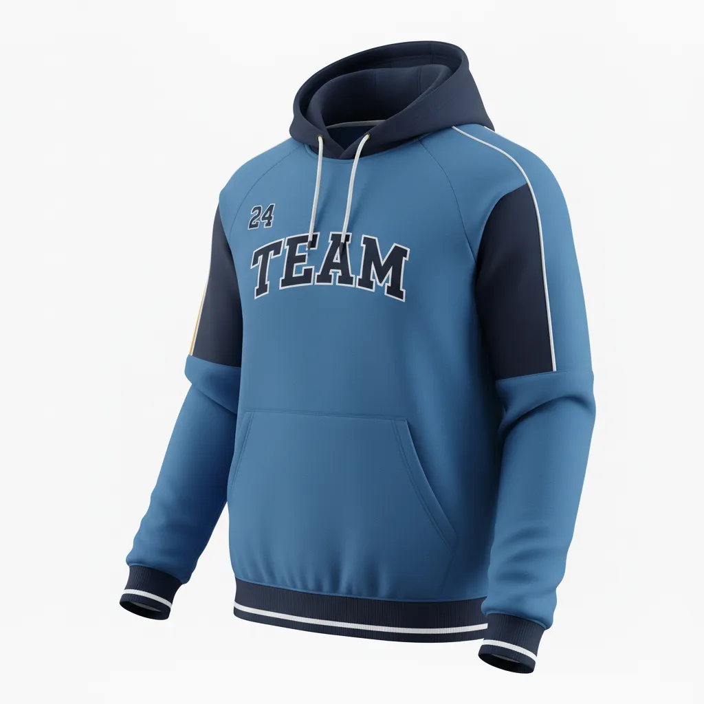 Custom Softball Pullover Hoodie - Custom Design - Columbianavywhite - Front View - HAMCO Sports Inc.