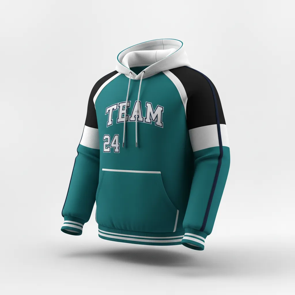 Custom Softball Pullover Hoodie - Custom Design - Columbiawhitenavy - Front View - HAMCO Sports Inc.