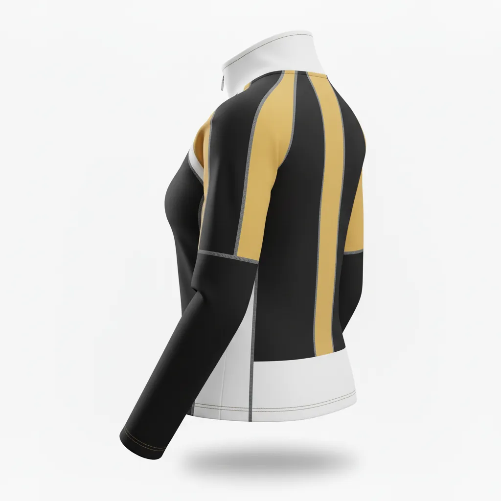 Custom Softball Quarter Zipper Pullover - Custom Design - Blackgoldwhite - Back View - HAMCO Sports Inc.