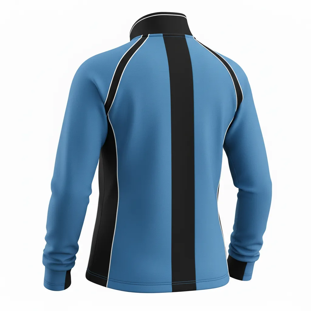 Custom Softball Quarter Zipper Pullover - Custom Design - Columbiablackwhite - Back View - HAMCO Sports Inc.