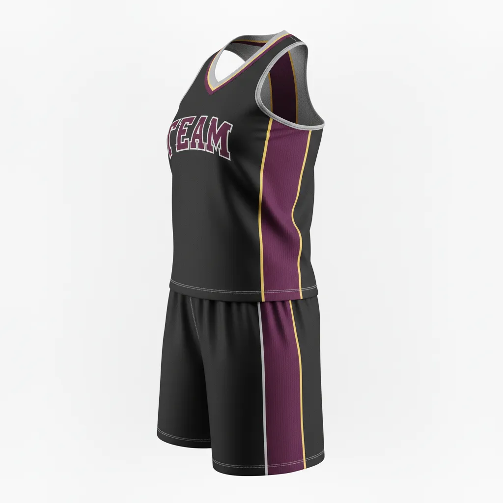 Custom Softball Racerback Softball Uniform - Custom Design - Blackredwhite - Side View - HAMCO Sports Inc.