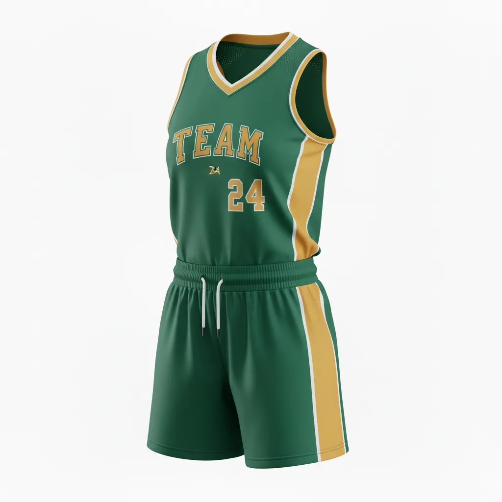 Custom Softball Racerback Softball Uniform - Custom Design - Forestgoldwhite - Front View - HAMCO Sports Inc.